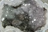 Las Choyas Coconut Geode Half with Quartz & Calcite - Mexico #145866-1